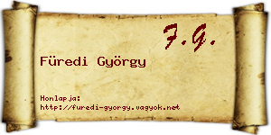 Füredi György névjegykártya